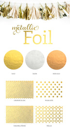 Personalized Metallic Foil Paddle Fans - Forever Wedding Favors