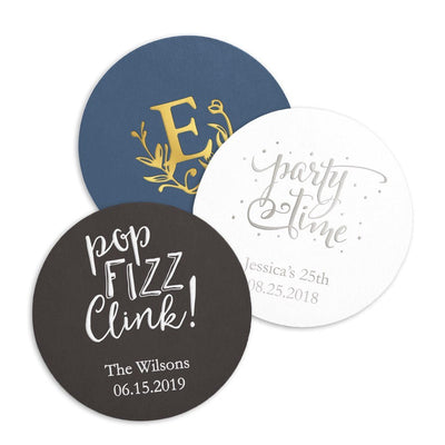 Personalized Paper Coasters - Round - Forever Wedding Favors