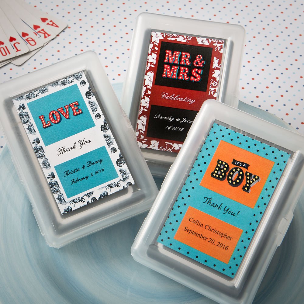 Personalized Playing Card Favor - Marquee Design - Forever Wedding Favors