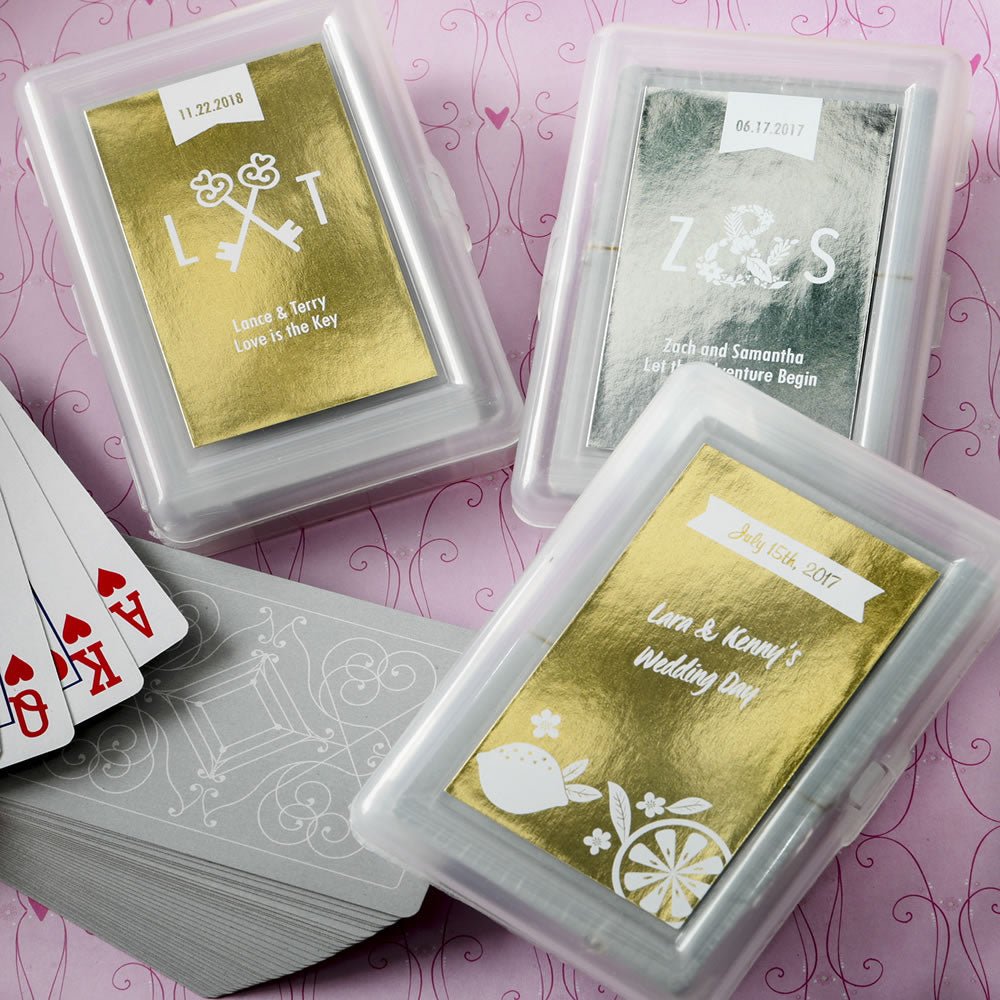 Personalized Playing Cards with A Designer Top - Metallics - Forever Wedding Favors