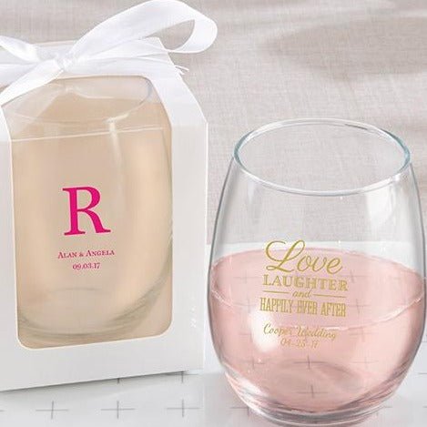 Clear Glass Coffee Mugs - Personalized - Forever Wedding Favors