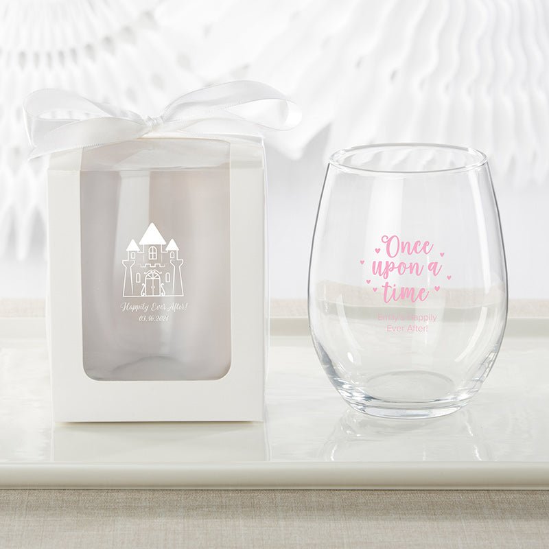 Personalized Stemless 9 OZ. Wine Glass - Forever Wedding Favors