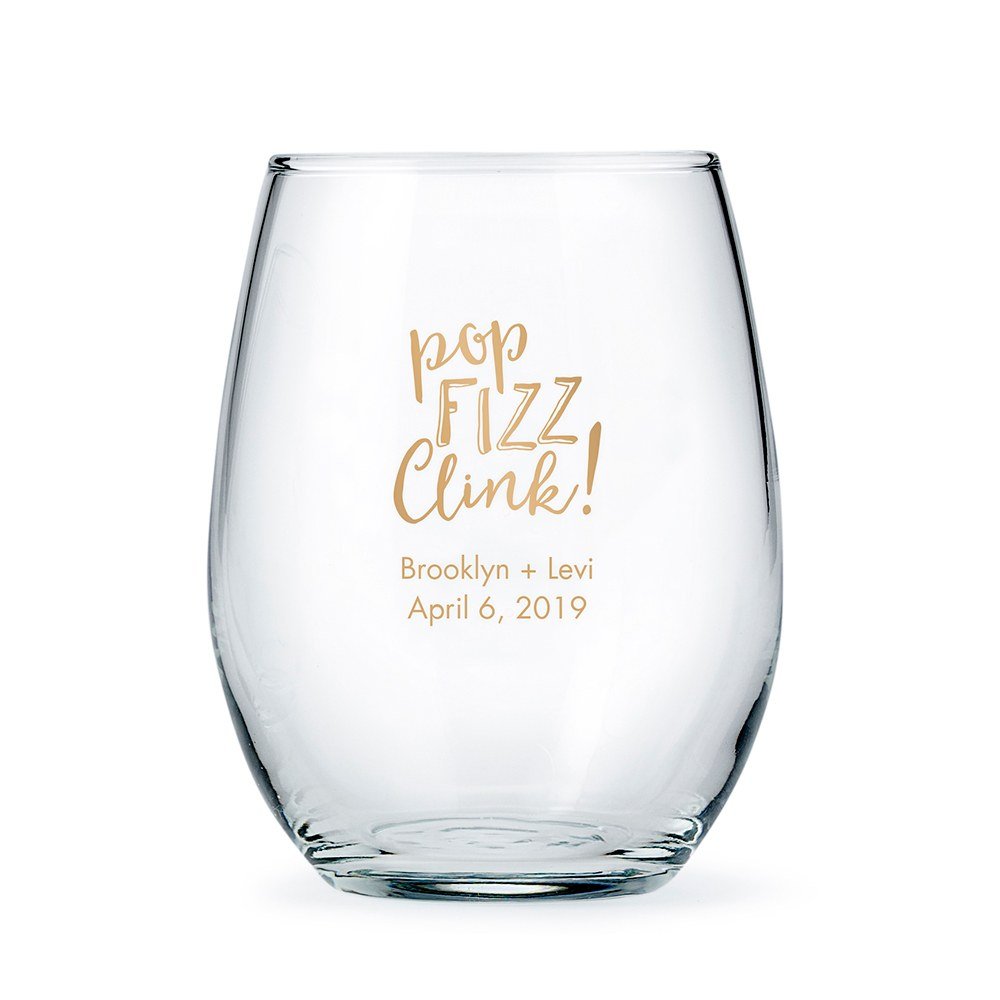 Personalized 15 oz. Stemless Wine Glass - Modern Classic