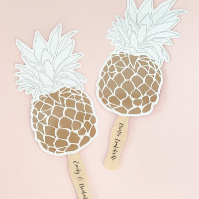 Pineapple Fans - Forever Wedding Favors