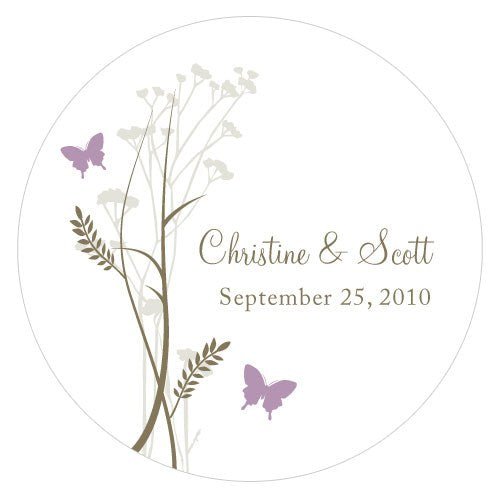 Romantic Butterfly Large Sticker - Forever Wedding Favors