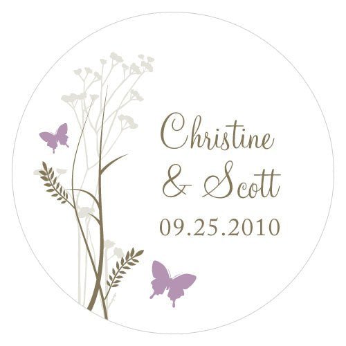 Romantic Butterfly Small Sticker - Forever Wedding Favors