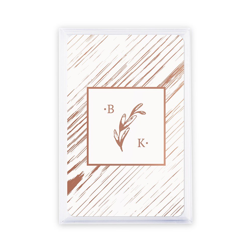 Rustic Monogram - Metallic Foil Playing Cards - Forever Wedding Favors