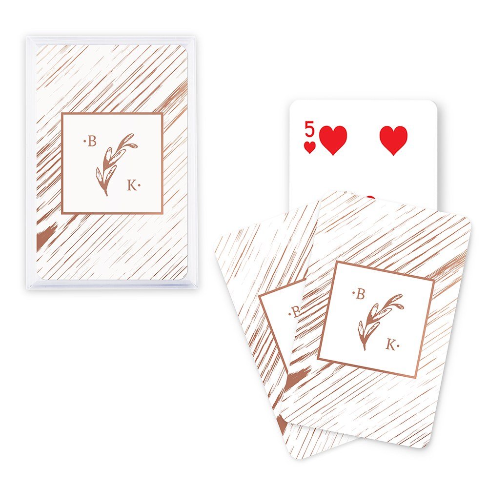 Rustic Monogram - Metallic Foil Playing Cards - Forever Wedding Favors