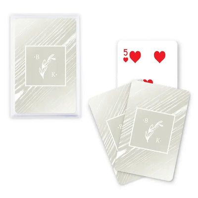 Rustic Monogram Metallic Playing Cards - Forever Wedding Favors