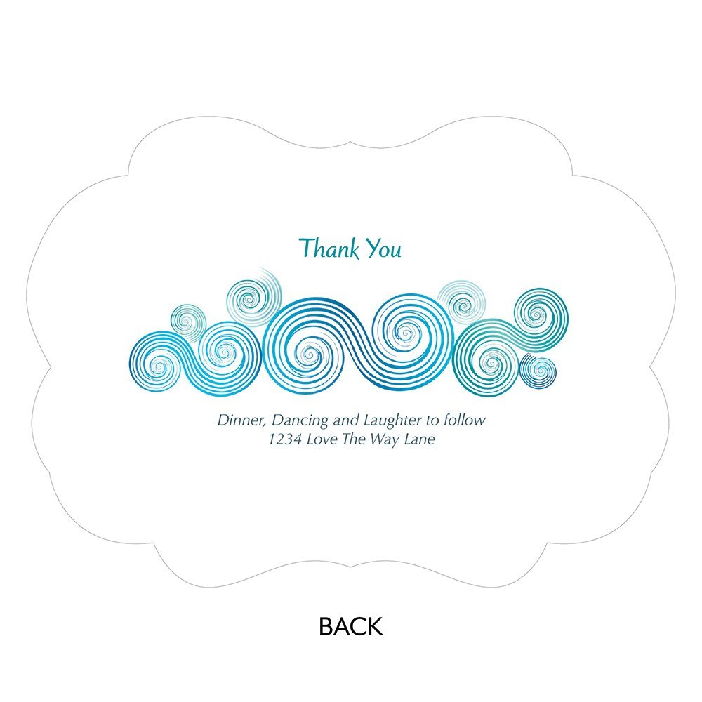 Sea Breeze Personalized Hand Fan - Forever Wedding Favors