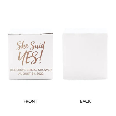 She Said Yes Square Favor Boxes - Forever Wedding Favors