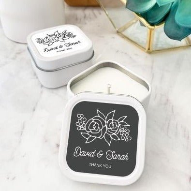 Simply Floral Candle Tins - Forever Wedding Favors