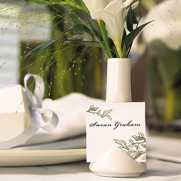 Small White Favor Vase/Card Holder - Forever Wedding Favors