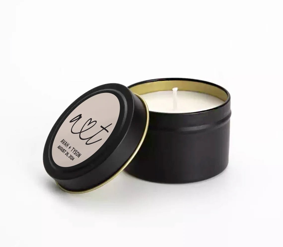 Soulmates In Script Candle Favor - Forever Wedding Favors