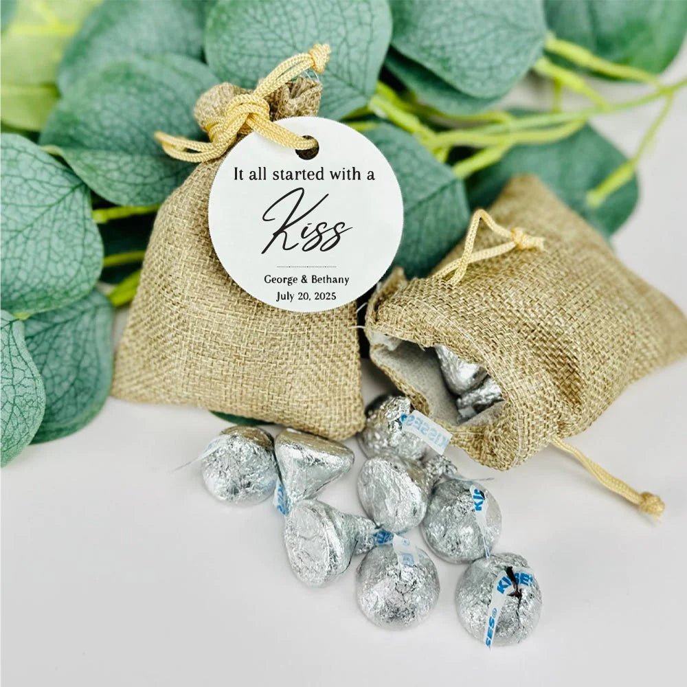Started With A Kiss Tag - Forever Wedding Favors