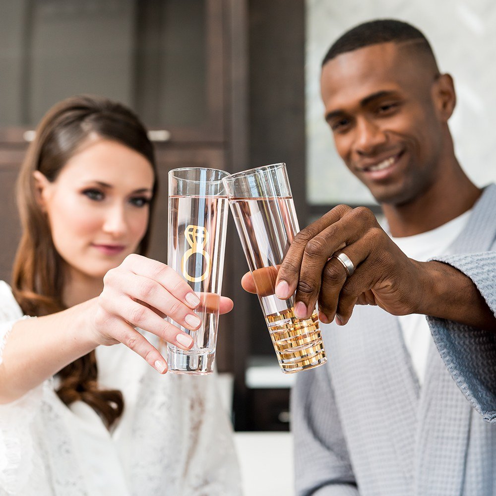 Bridesmaid Stemless Champagne Flute Glass Set of 2