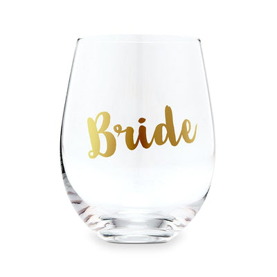 Stemless Toasting Wine Glass Gift For Wedding Party - Bride - Forever Wedding Favors