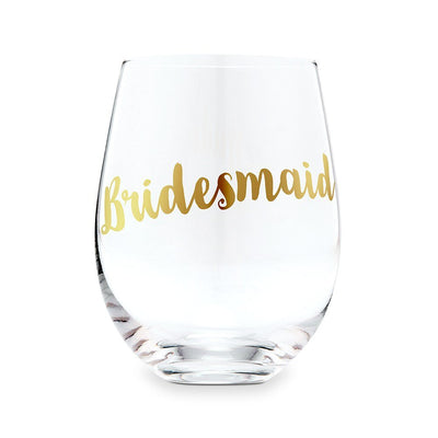 Stemless Toasting Wine Glass Gift For Wedding Party - Bridesmaid - Forever Wedding Favors