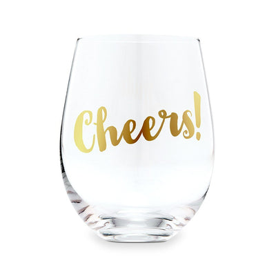 Stemless Toasting Wine Glass Gift For Wedding Party - Cheers - Forever Wedding Favors