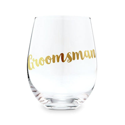 Stemless Toasting Wine Glass Gift For Wedding Party - Groomsman - Forever Wedding Favors