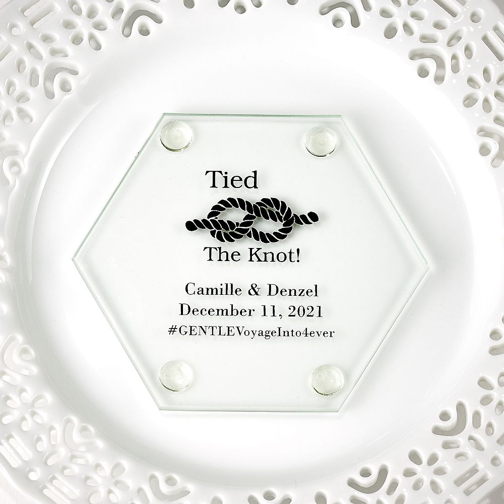 Stylish Glass Coasters - Forever Wedding Favors