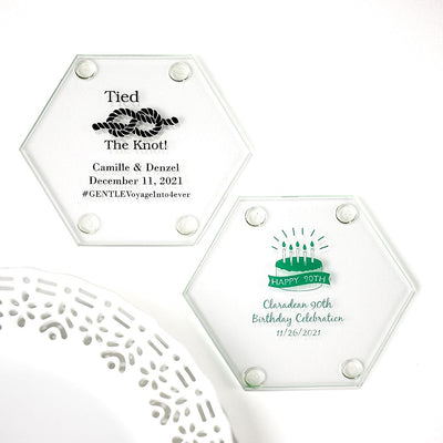 Stylish Glass Coasters - Forever Wedding Favors