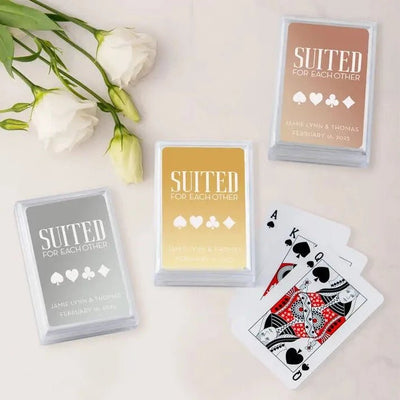 Suited For Each Other Metallic Playing Cards - Forever Wedding Favors