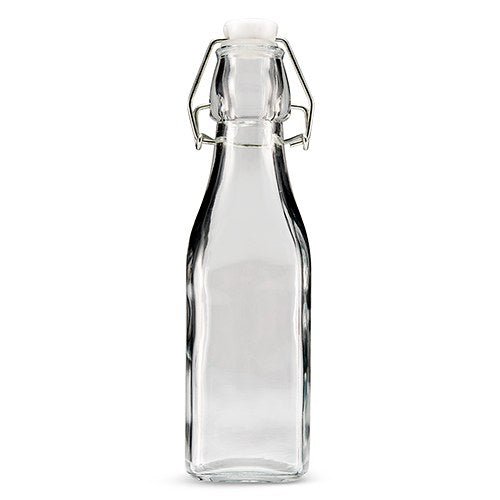 Swing Top Glass Square Bottle - Forever Wedding Favors