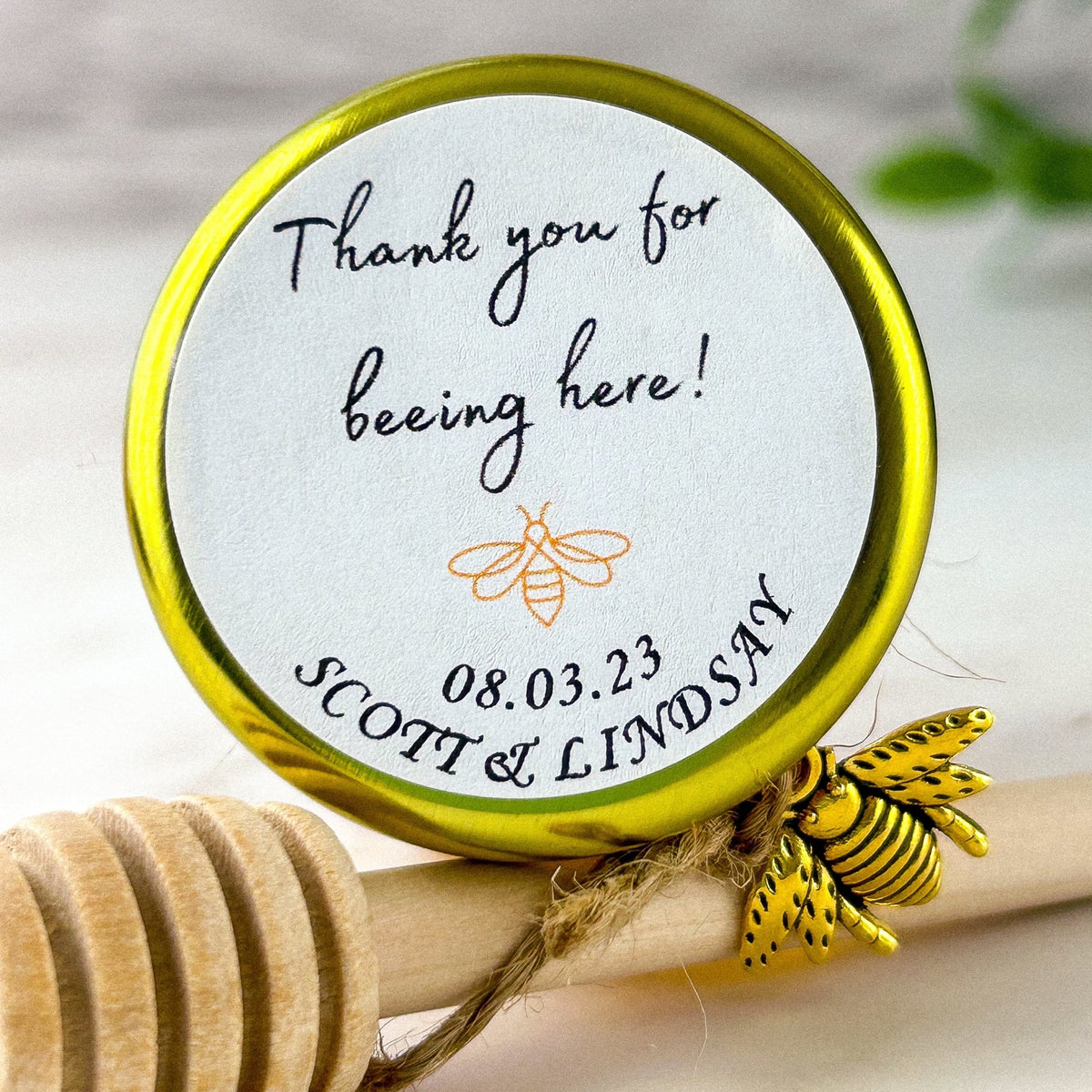 Thank You For Beeing Here Honey Jar - Forever Wedding Favors