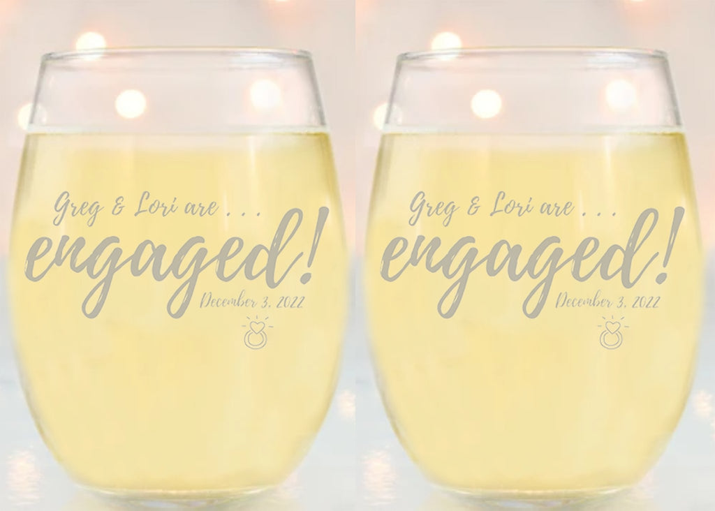 Toast To Love Wine Glass - Forever Wedding Favors