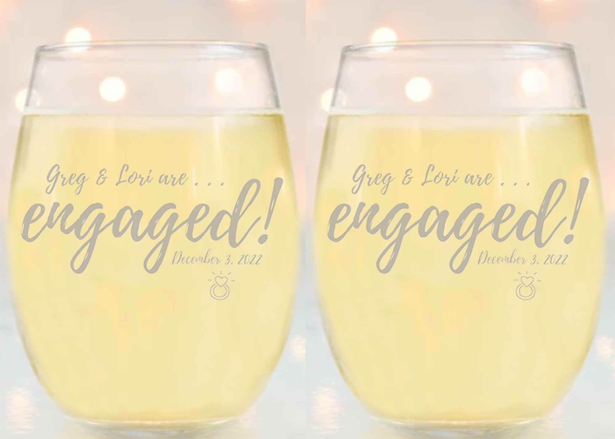 Toast To Love Wine Glass - Forever Wedding Favors