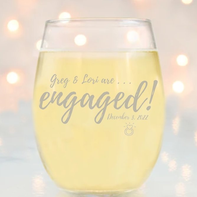 Toast To Love Wine Glass - Forever Wedding Favors
