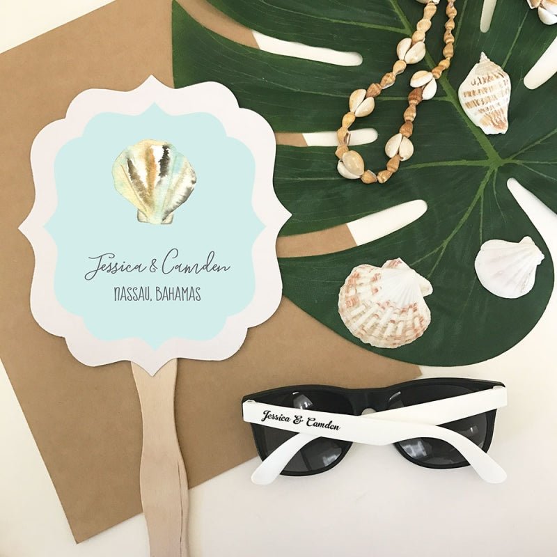 Tropical Beach Paddle Fan - Forever Wedding Favors