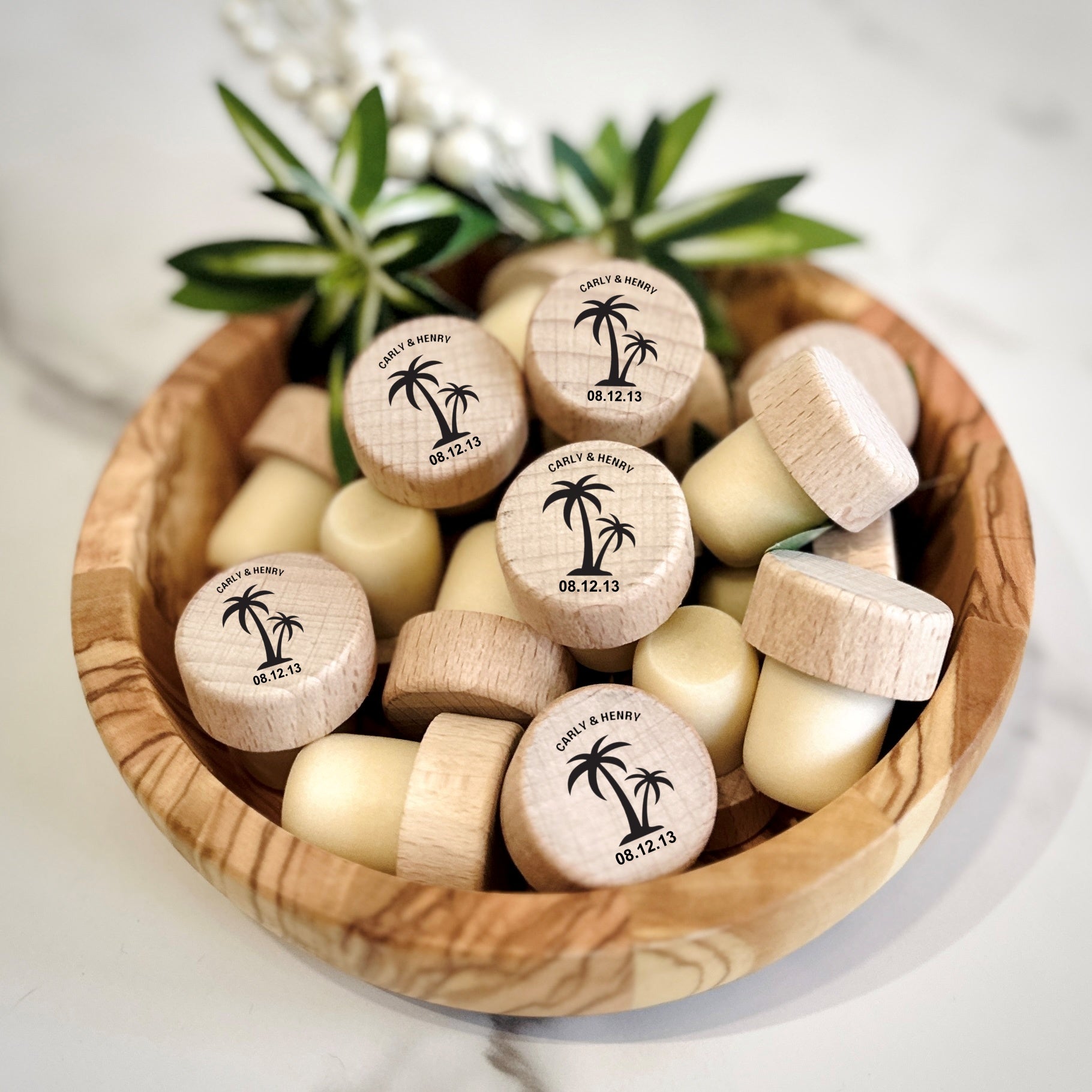 Tropical Wine Cork Favor - Forever Wedding Favors