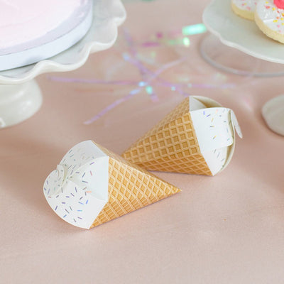Uniquely Shaped Paper Wedding Favor Boxes - Ice Cream Cone - Forever Wedding Favors