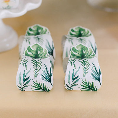 Uniquely Shaped Paper Wedding Favor Boxes - Palm Leaf - Forever Wedding Favors