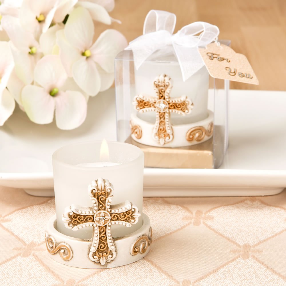 Vintage Cross Candle - Forever Wedding Favors