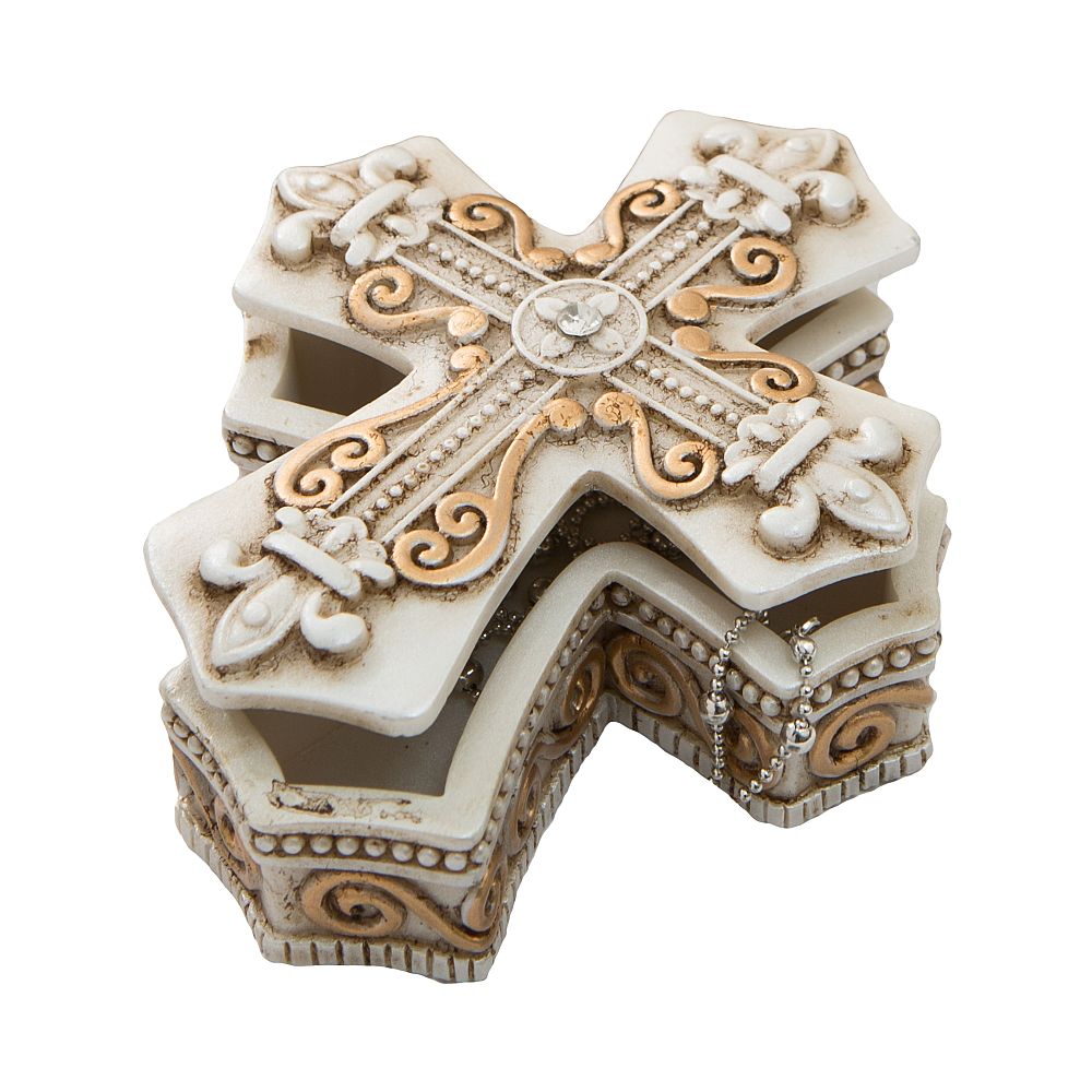 Vintage Cross Trinket and Jewelry Box - Forever Wedding Favors