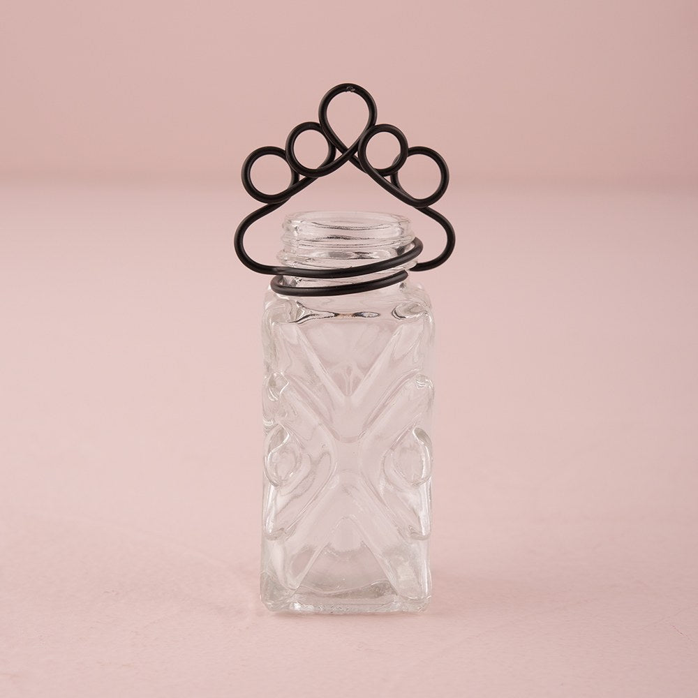 Vintage Inspired Pressed Glass Vases With Stationery Holders - Forever Wedding Favors