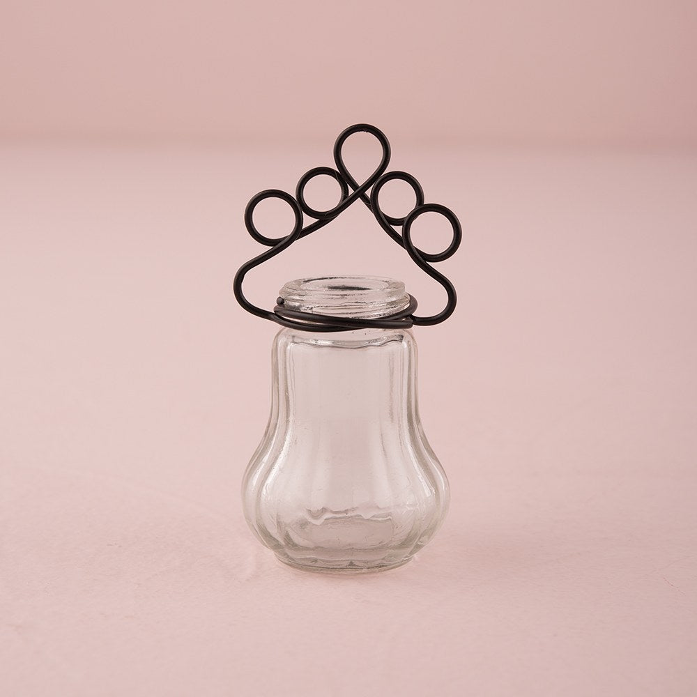 Vintage Inspired Pressed Glass Vases With Stationery Holders - Forever Wedding Favors