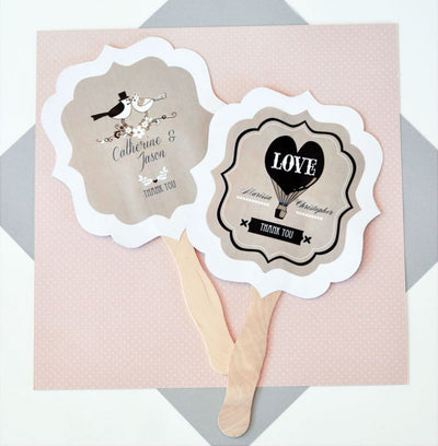 Vintage Wedding Paddle Fans - Forever Wedding Favors