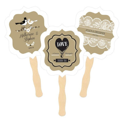 Vintage Wedding Paddle Fans - Forever Wedding Favors