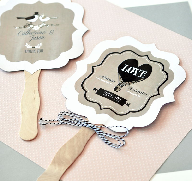 Vintage Wedding Paddle Fans - Forever Wedding Favors