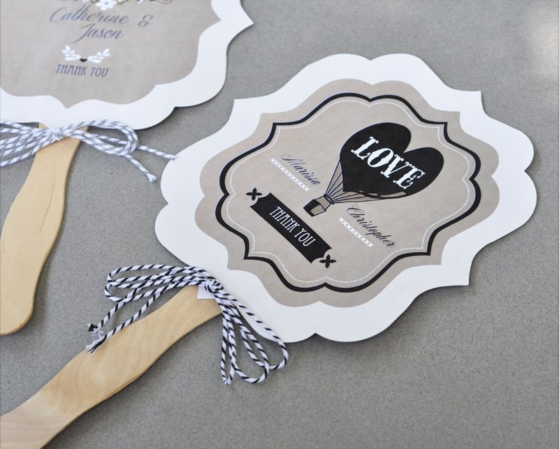 Vintage Wedding Paddle Fans - Forever Wedding Favors