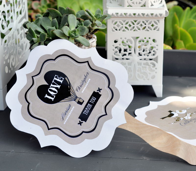 Vintage Wedding Paddle Fans - Forever Wedding Favors