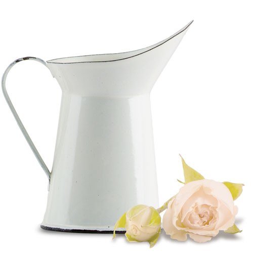 Vintage White Enamelware Pitcher - Forever Wedding Favors