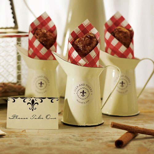 Vintage White Enamelware Pitcher - Forever Wedding Favors