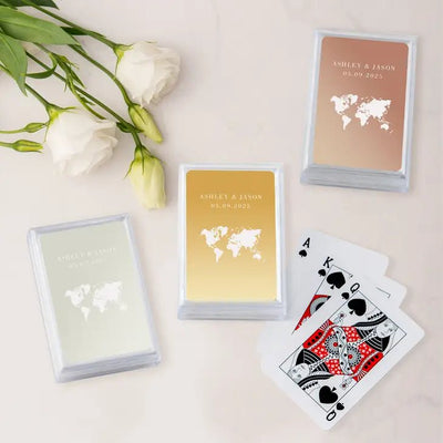 Wanderlust Travel Metallic Playing Cards - Forever Wedding Favors