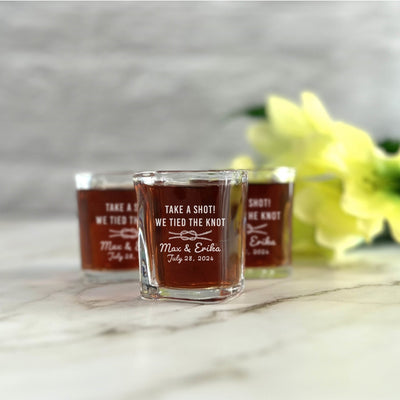 We Tied The Knot Shot Glass - Forever Wedding Favors
