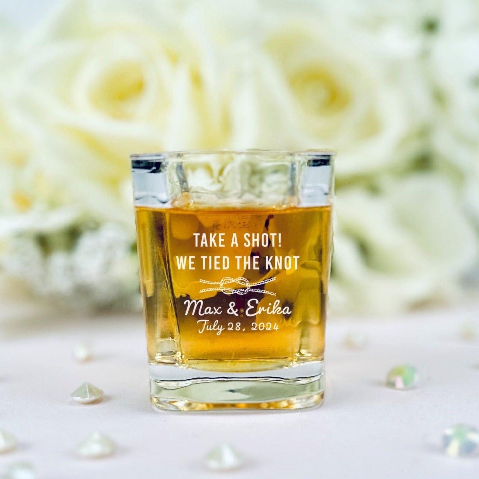 Bride and cheap bridesmaid shot glasses